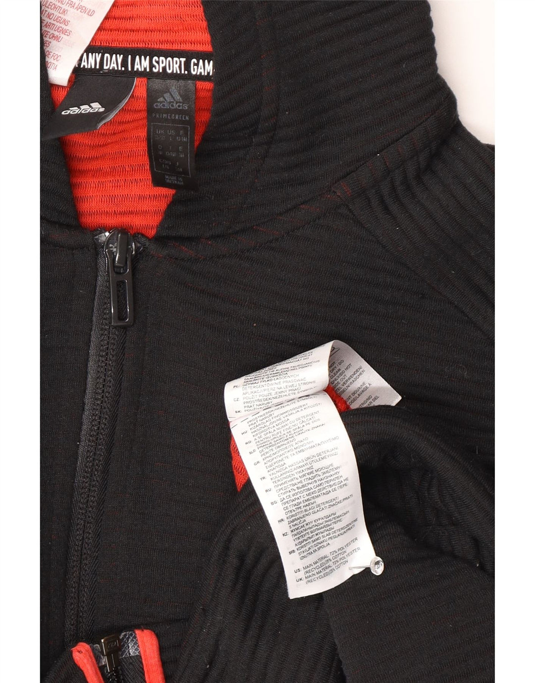 Felpa con cappuccio e zip Adidas da ragazzo 13-14 anni in poliestere nero