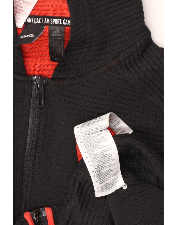 Felpa con cappuccio e zip Adidas da ragazzo 13-14 anni in poliestere nero