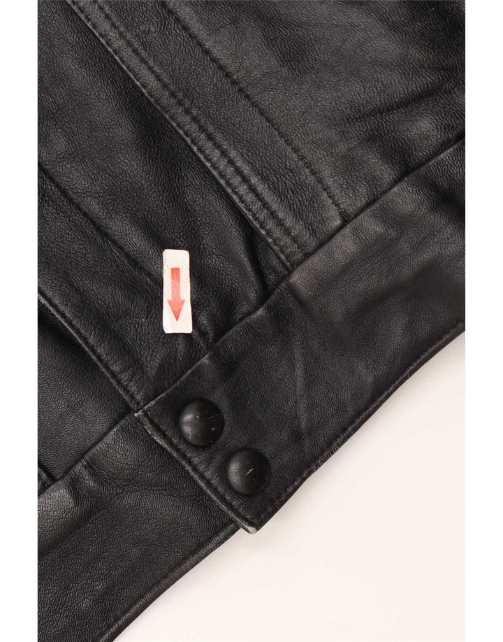 Giacca da aviatore da volo con zip vintage da uomo UK 42 XL nera