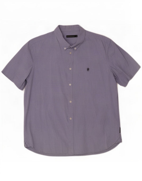 Camicia a maniche corte da uomo French Connection XL Blu Cotone