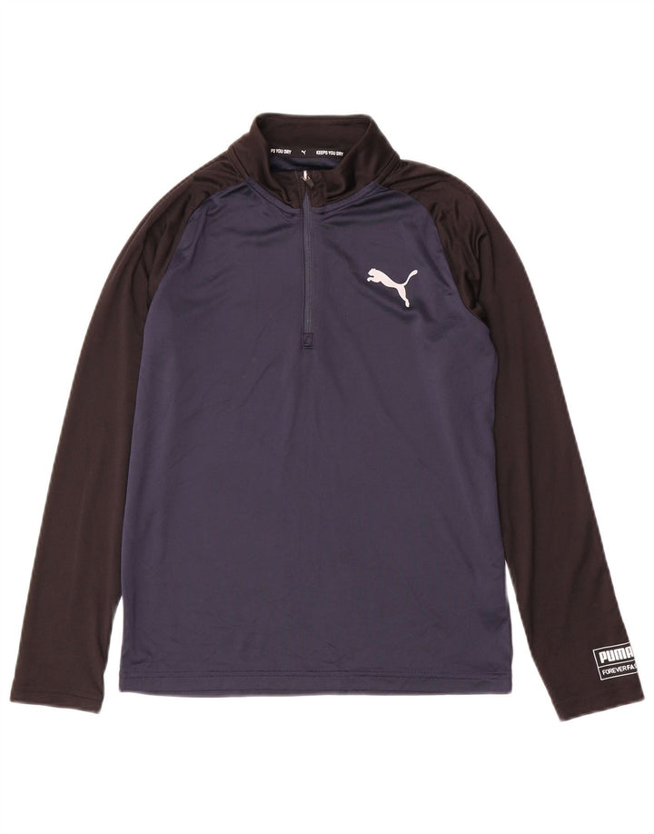 Top della tuta pullover da ragazzo PUMA 11-12 anni color block blu navy