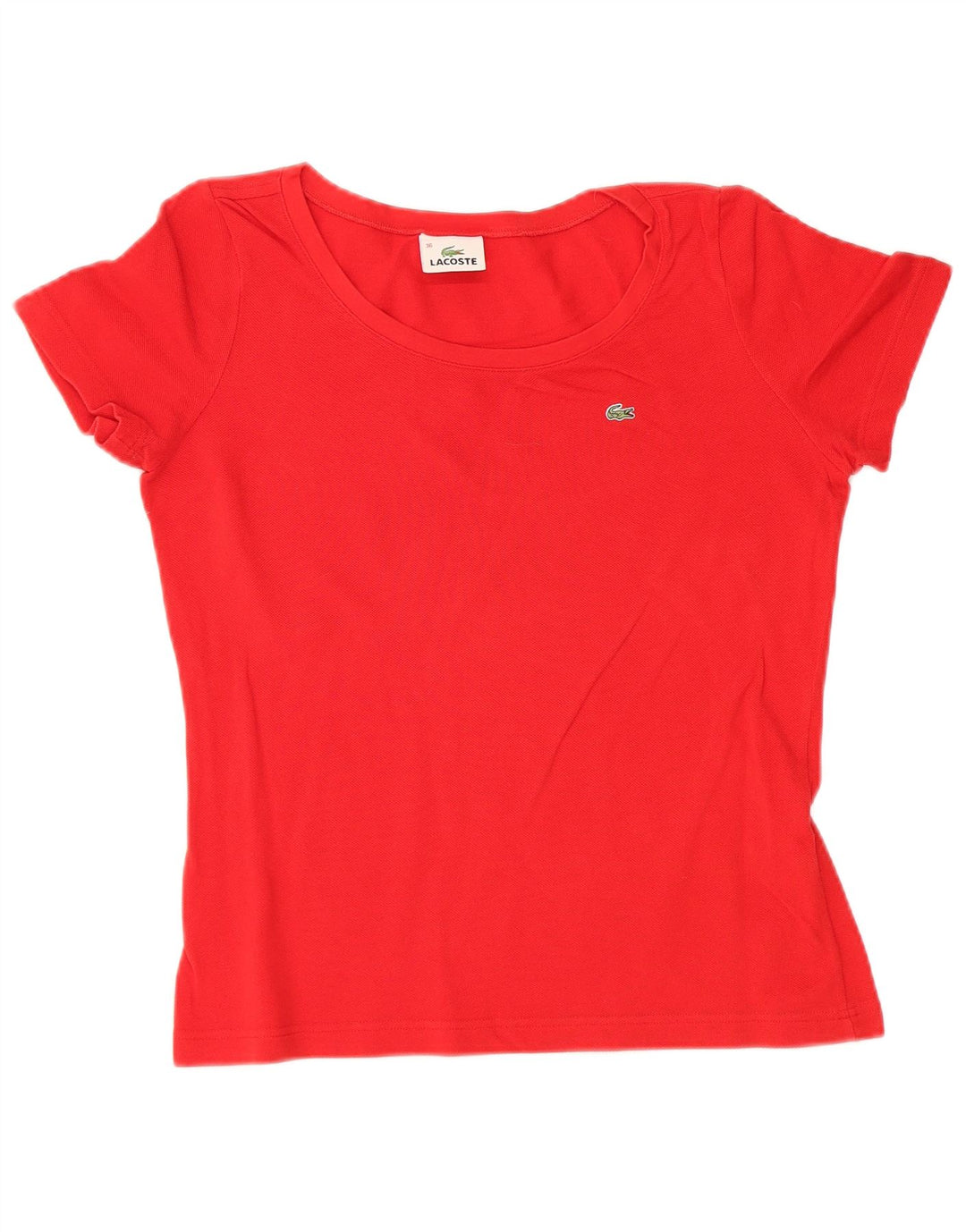 T-shirt da donna LACOSTE taglia 36 piccola in cotone rosso