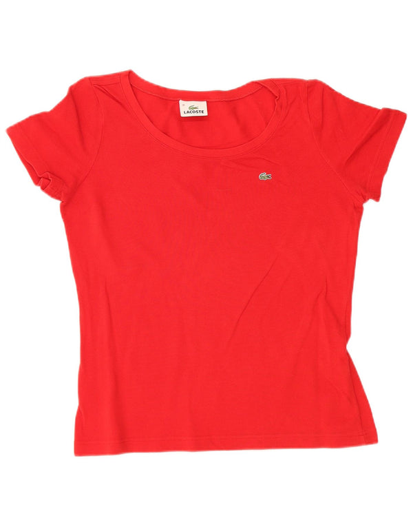 T-shirt da donna LACOSTE taglia 36 piccola in cotone rosso