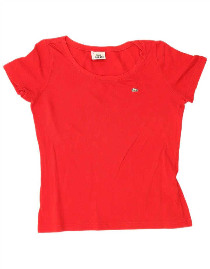 T-shirt da donna LACOSTE taglia 36 piccola in cotone rosso