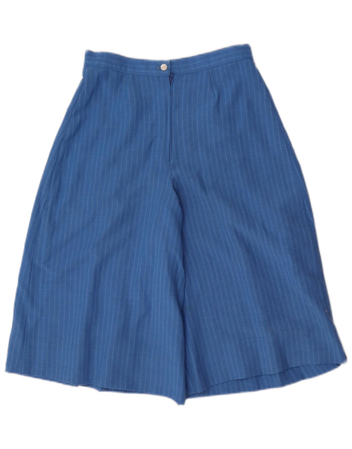 Pantaloncini bermuda vintage da donna con culotte IT 40 piccoli W24 blu gessato