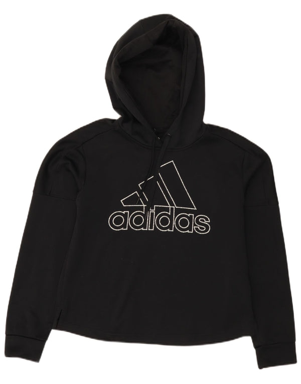 Maglione con cappuccio grafico ADIDAS da donna Climawarm UK 8/10 piccolo nero