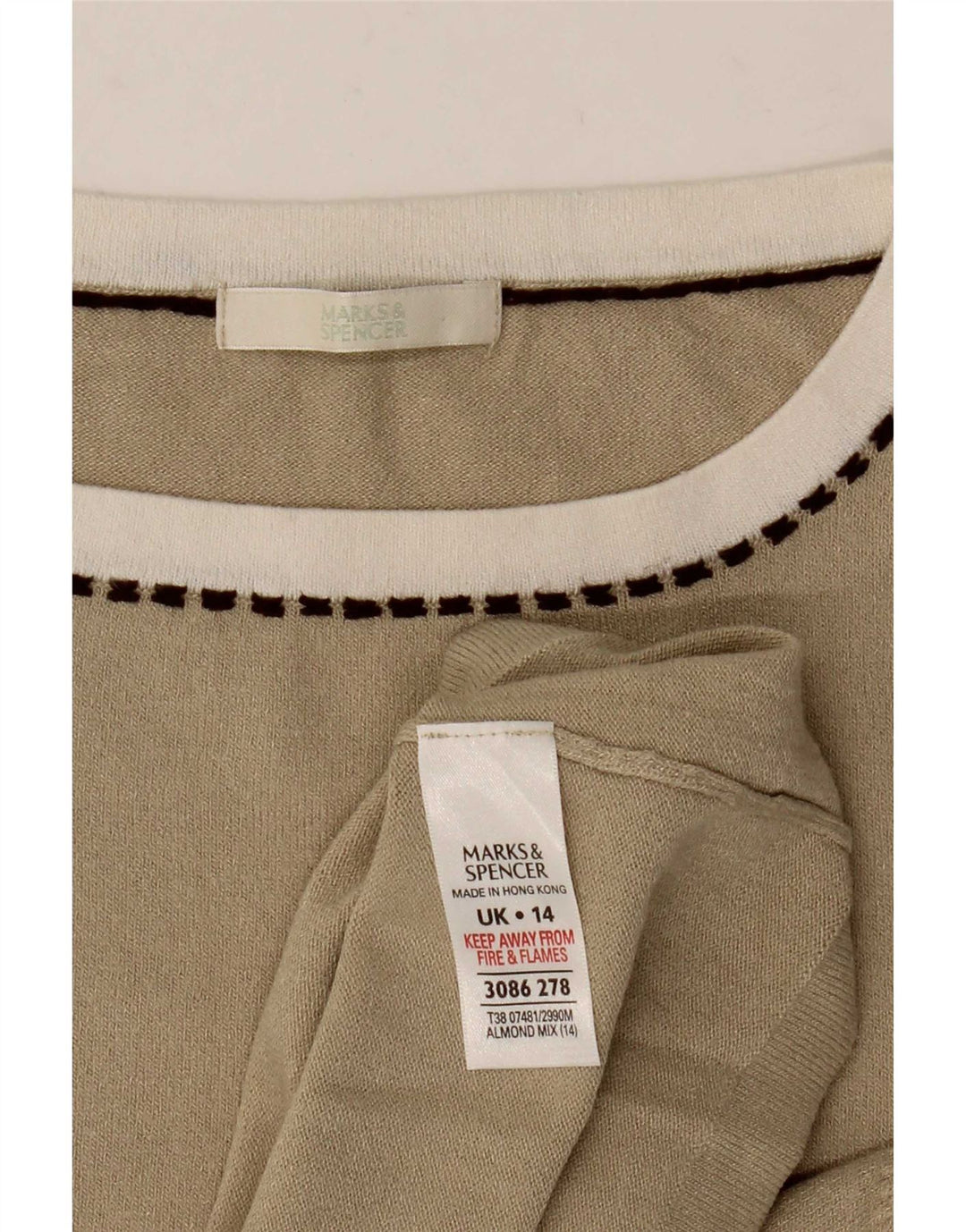 Canotta da donna Marks & Spencer UK 14 Viscosa beige medio