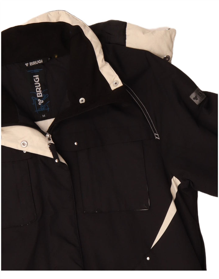 Giacca a vento con cappuccio da donna Brugi UK 14 Medium Black Colourblock