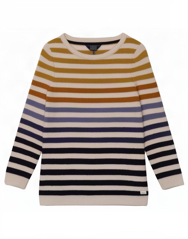 Joules Maglione da donna con scollo a barca maglione UK 8 piccolo a righe multicolore