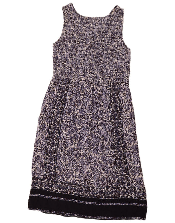 Abito tubino senza maniche da donna Fat Face UK 14 Grande motivo cachemire blu navy