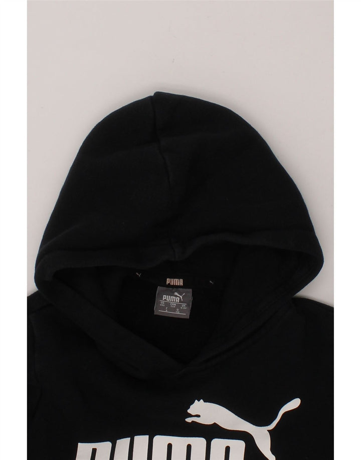 PUMA Boys Graphic Hoodie Jumper 4-5 Years Black Vintage Puma and Second-Hand Puma from Messina Hembry 