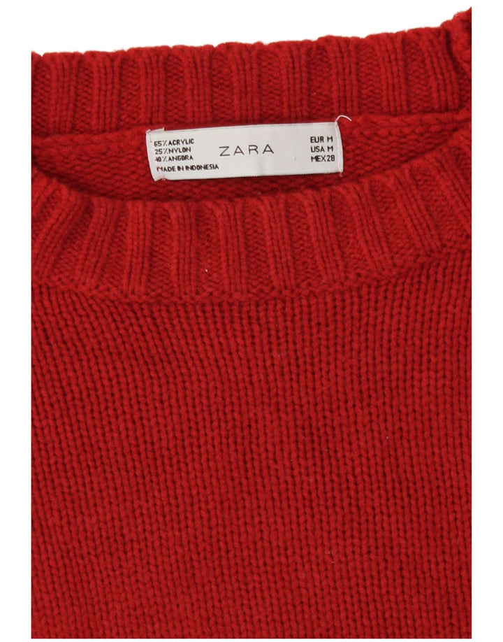 Maglione maglione con scollo a barca da donna Zara UK 12 rosso medio