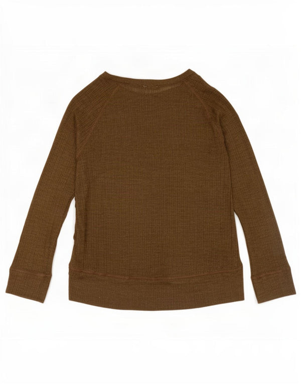 Top Zara da donna a maniche lunghe UK 14 medio cachi