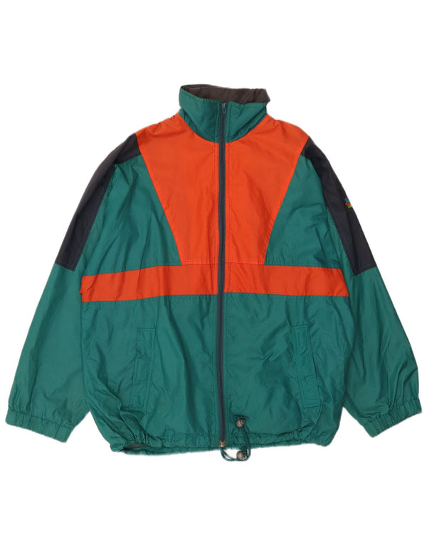 Giacca antipioggia con cappuccio da uomo Brugi UK 44 2XL Poliammide color block verde