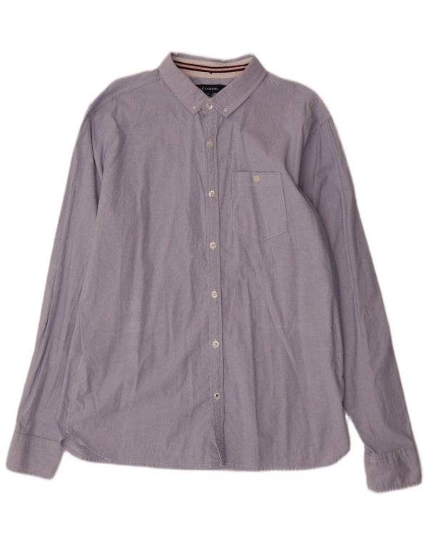 Camicia da uomo KANGOL XL in cotone gessato blu