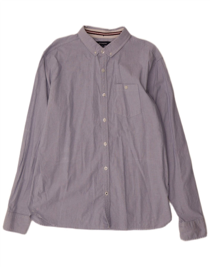 Camicia da uomo KANGOL XL in cotone gessato blu