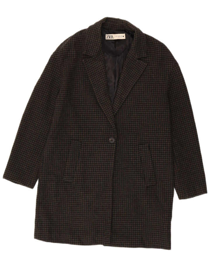 Soprabito oversize da donna Zara UK 6 XS poliestere pied de poule nero
