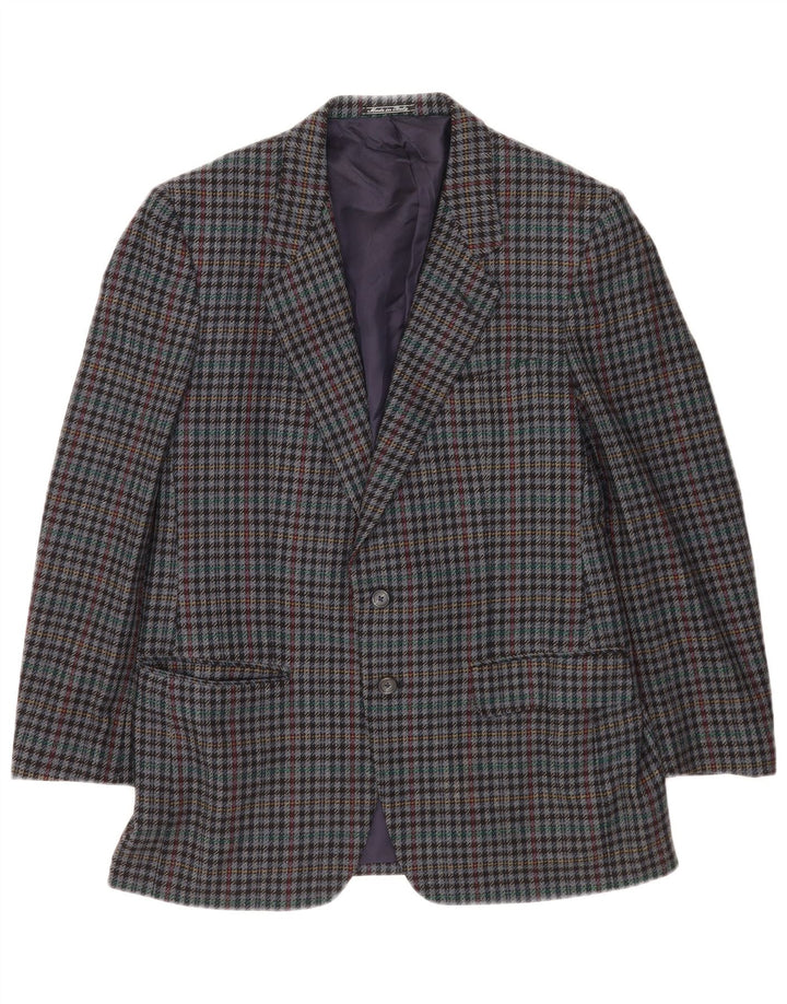 Giacca blazer da uomo a 2 bottoni Ermenegildo Zegna UK 38 pied de poule blu medio