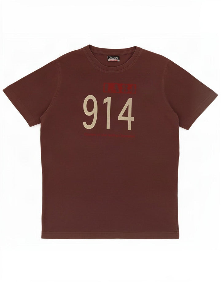 T-shirt grafica da uomo Kappa Top in cotone marrone medio