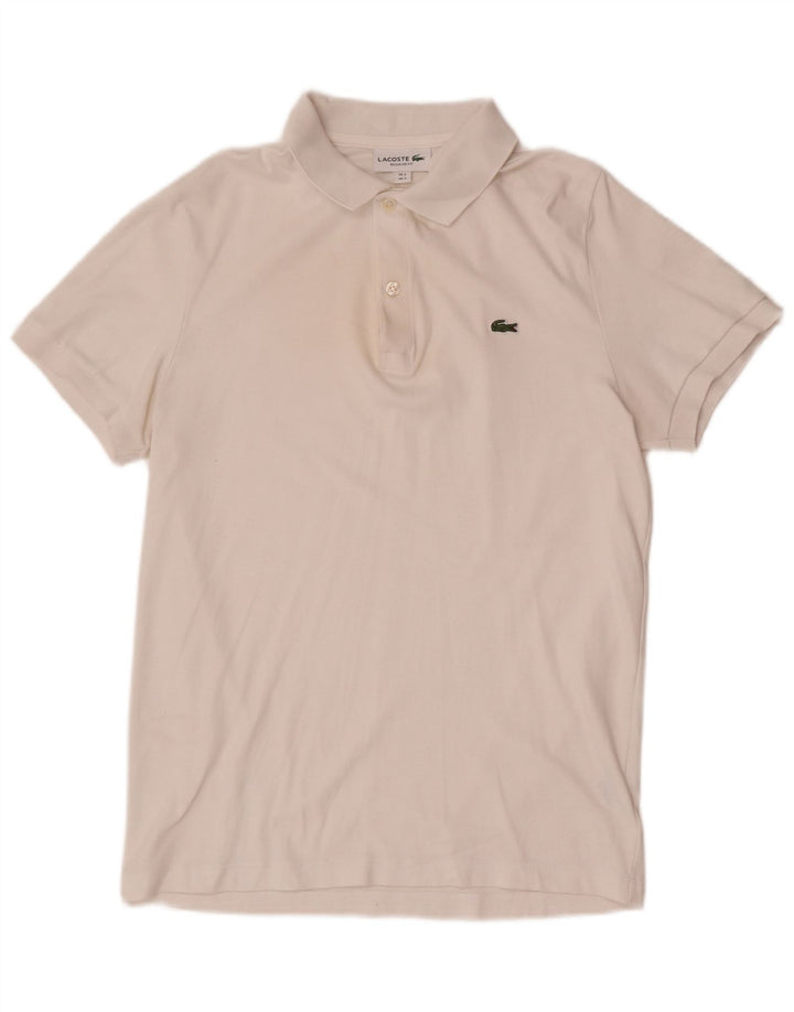 Polo Lacoste da uomo vestibilità regolare taglia 3 piccola in cotone bianco