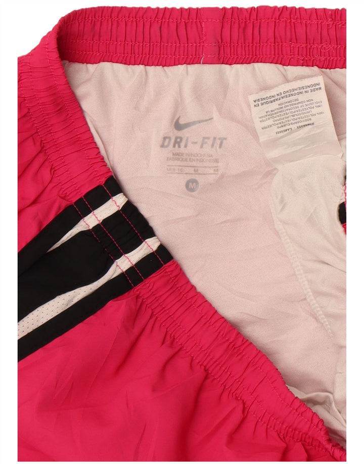 Pantaloncini sportivi Nike da donna Dri Fit US 8/10 poliestere color block rosa medio