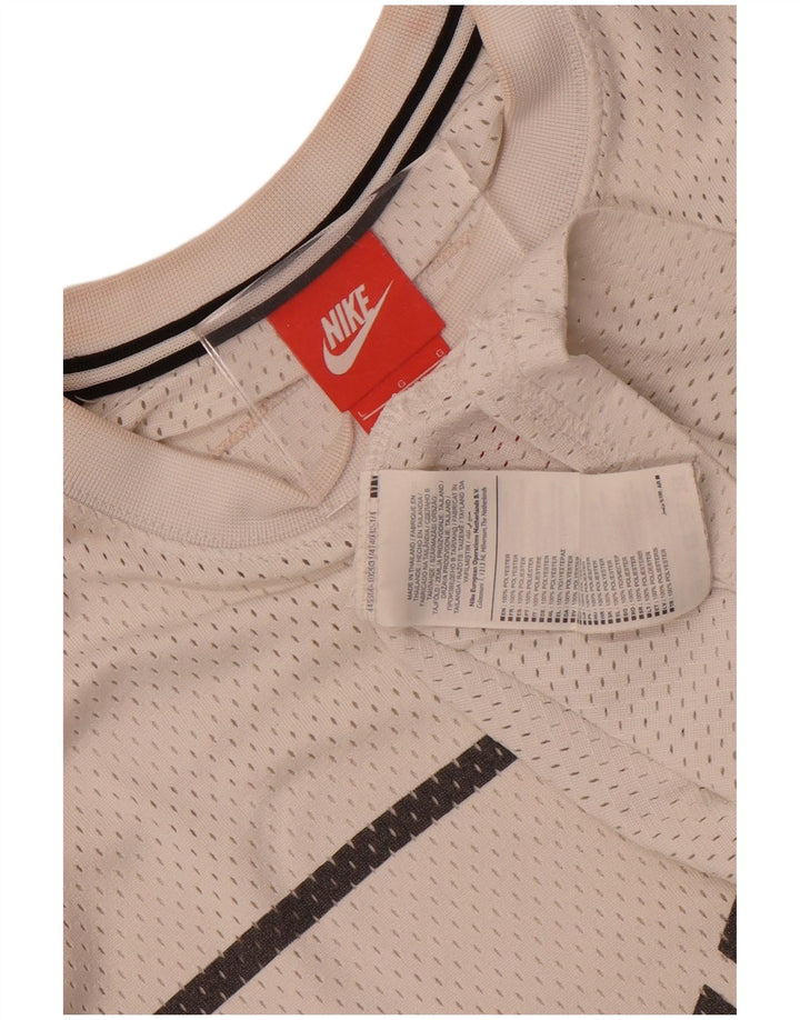 T-shirt grafica da uomo Nike Top grande in poliestere bianco