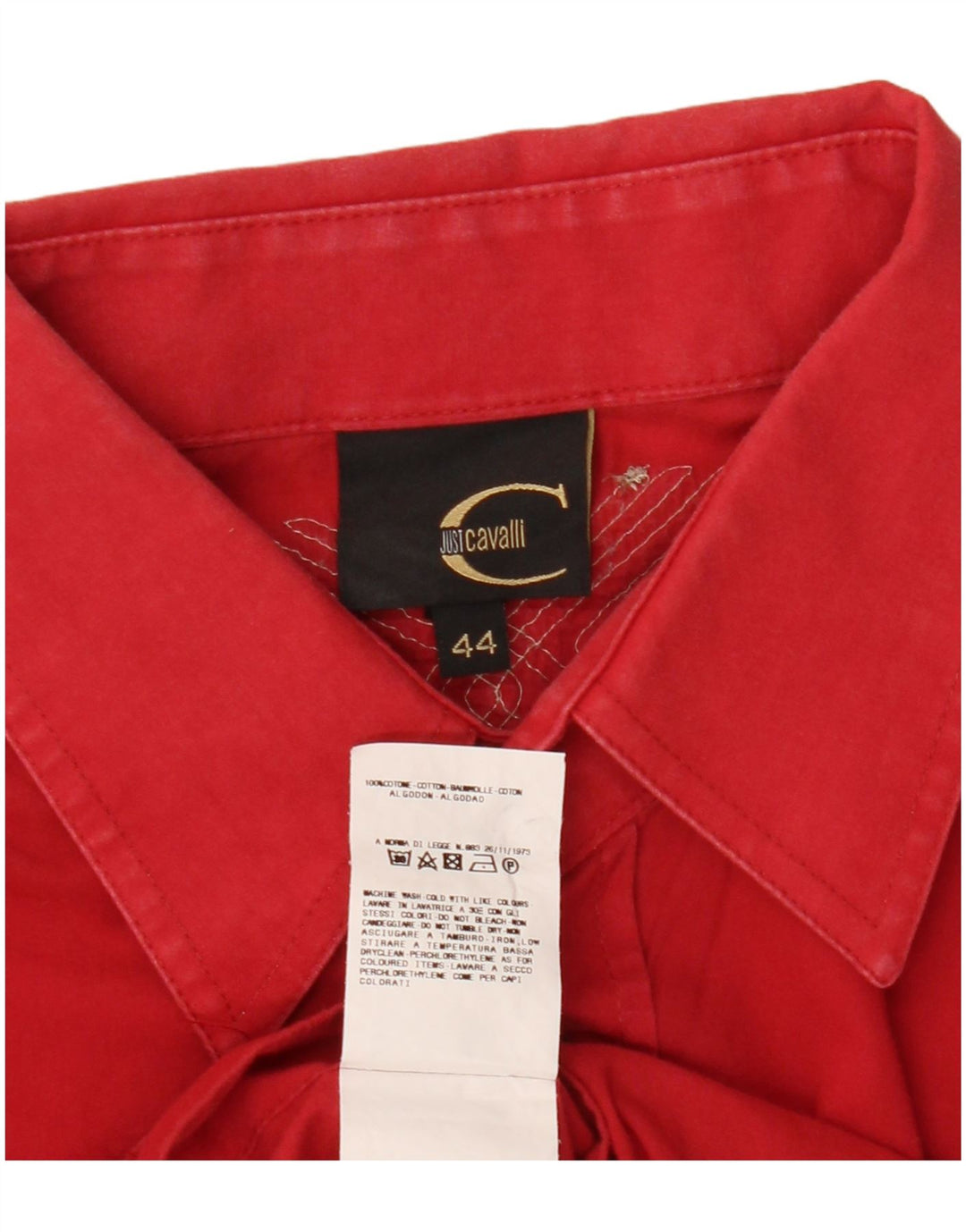 JUST CAVALLI Maglia Donna IT 44 Rosso Medio Cotone