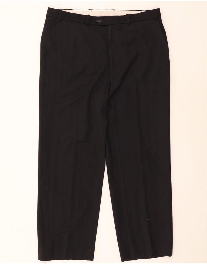 Pantaloni chino dritti da uomo Marks & Spencer W38 L29 poliestere nero