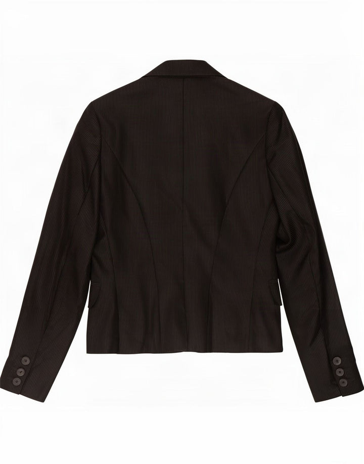 Just Cavalli Giacca blazer da donna a 1 bottone IT 46 Large Lana gessata nera