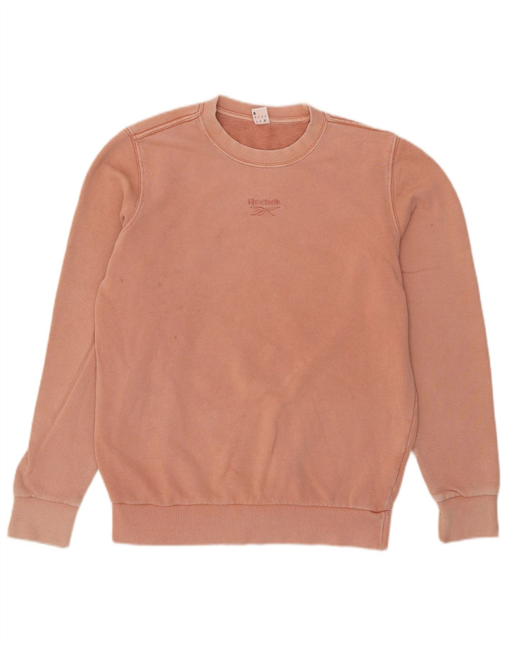 Felpa Reebok da uomo, maglione piccolo, cotone rosa