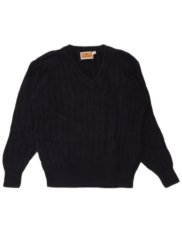 CONTE OF FLORENCE Maglione da donna con scollo a V UK 10 piccolo blu navy