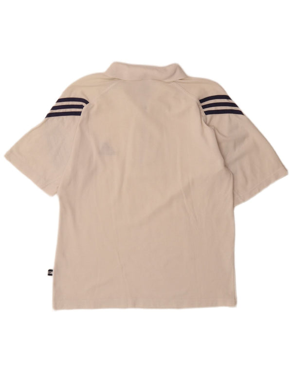 Polo Adidas da uomo UK 40/42 cotone bianco medio