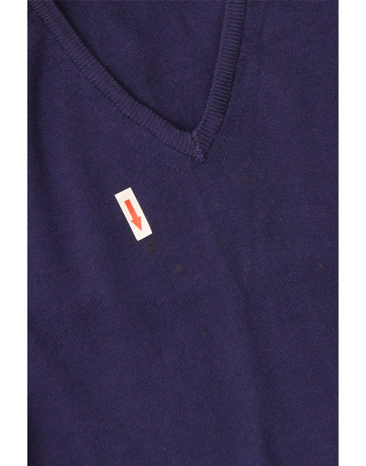 Maglione Zara da uomo con scollo a V in lana viola medio