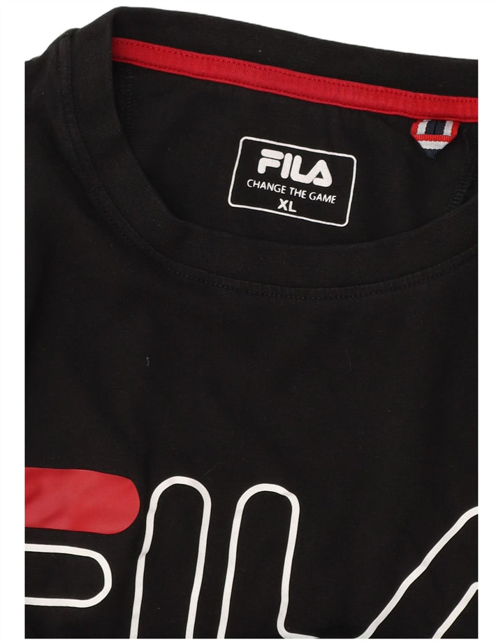 T-shirt grafica da uomo FILA Top XL Nera