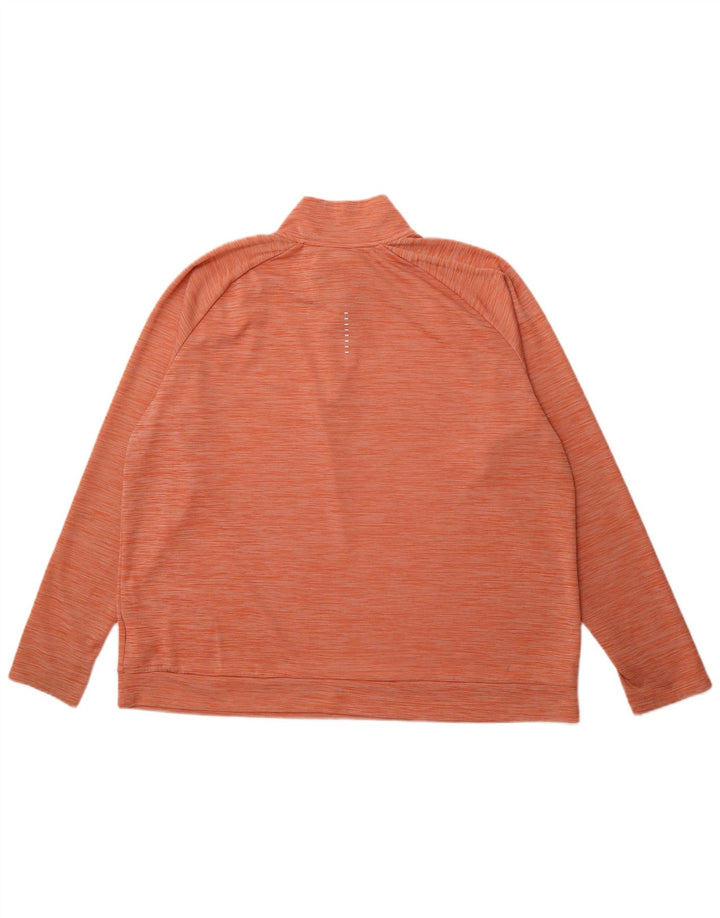 NIKE Womens Dri Fit Pullover Tracksuit Top UK 20 2XL Orange Flecked