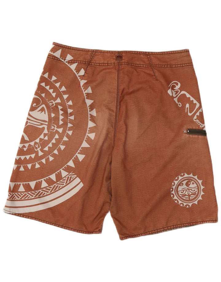 Pantaloncini da bagno grafici da uomo Quiksilver Poliestere geometrico marrone medio