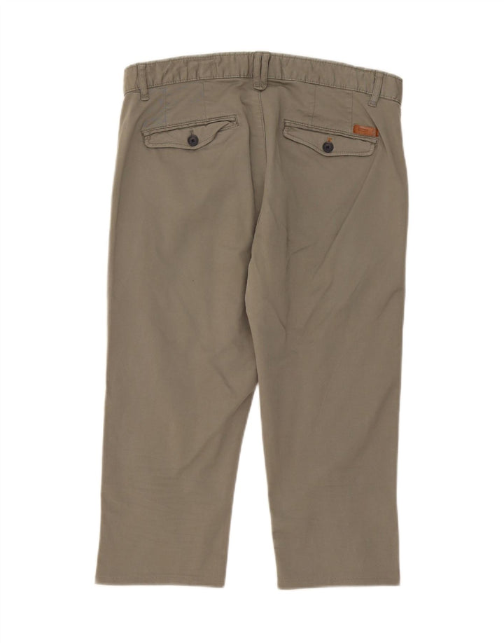 ZARA Mens Straight Capri Trousers W31 L20 Khaki Vintage Zara and Second-Hand Zara from Messina Hembry 