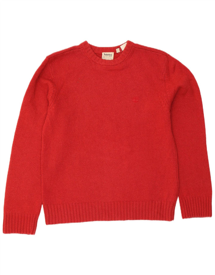 Maglione maglione girocollo da uomo Timberland grande lana rossa