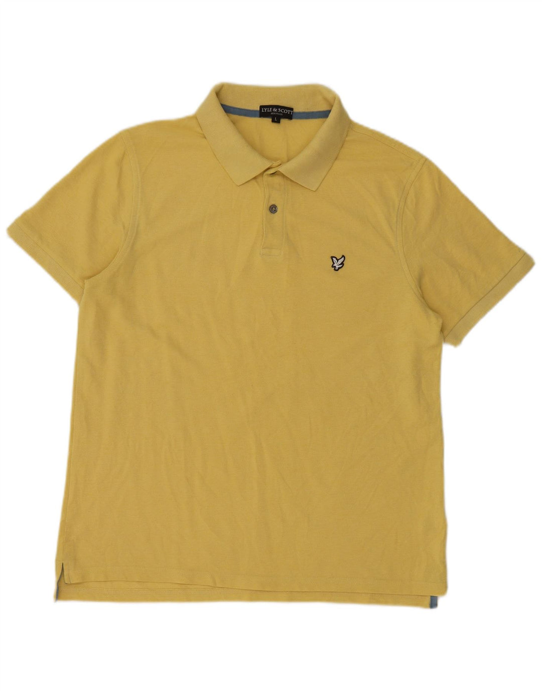 Polo da uomo Lyle & Scott grande in cotone giallo