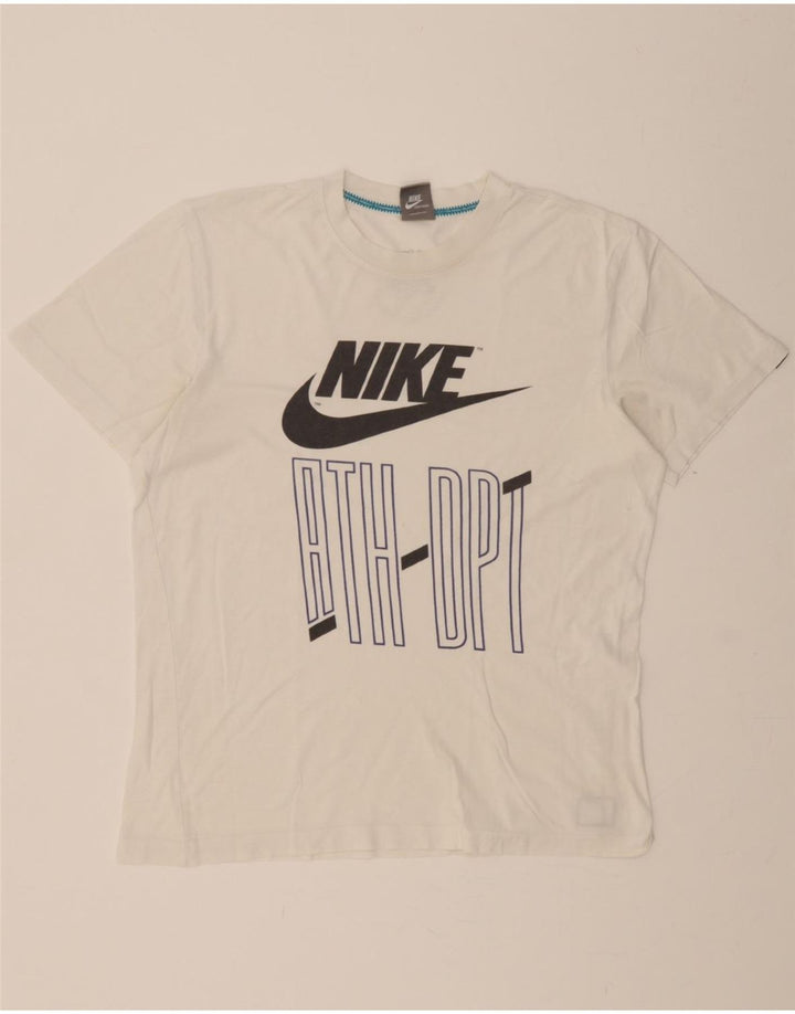NIKE Mens Graphic T-Shirt Top UK 39/41 Medium White Vintage Nike and Second-Hand Nike from Messina Hembry 