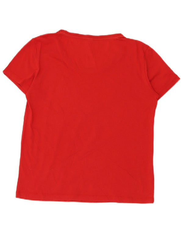 T-shirt grafica da donna MOSCHINO Top UK 18 XL rosso cotone