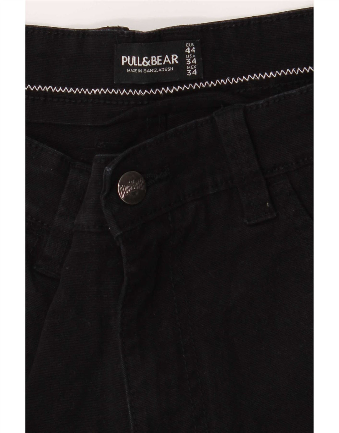 Pantaloncini in denim da uomo Pull & Bear EU 44 Large W34 cotone nero