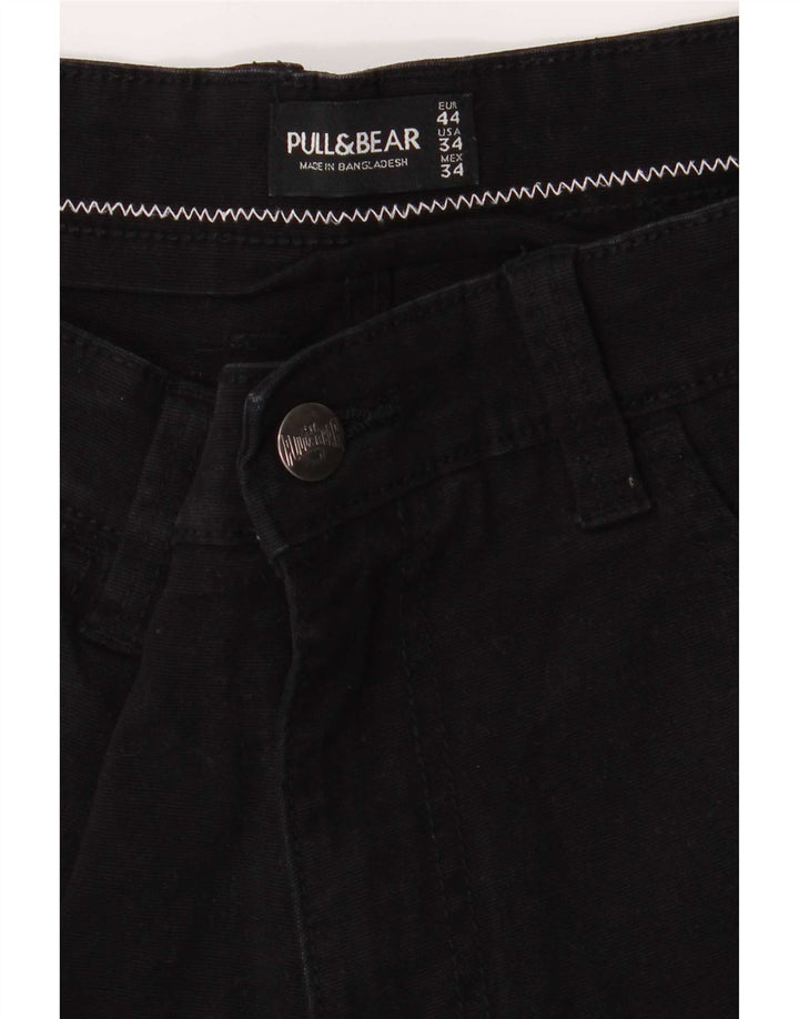 Pantaloncini in denim da uomo Pull & Bear EU 44 Large W34 cotone nero