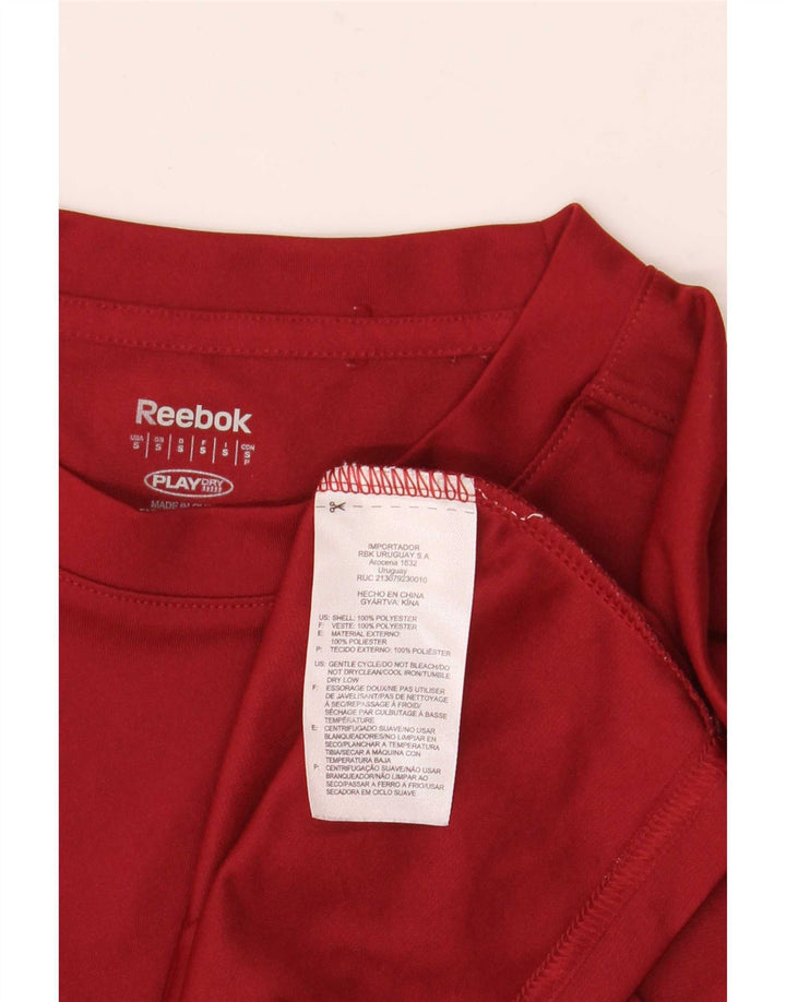T-shirt grafica da uomo Reebok Top Small Borgogna in poliestere