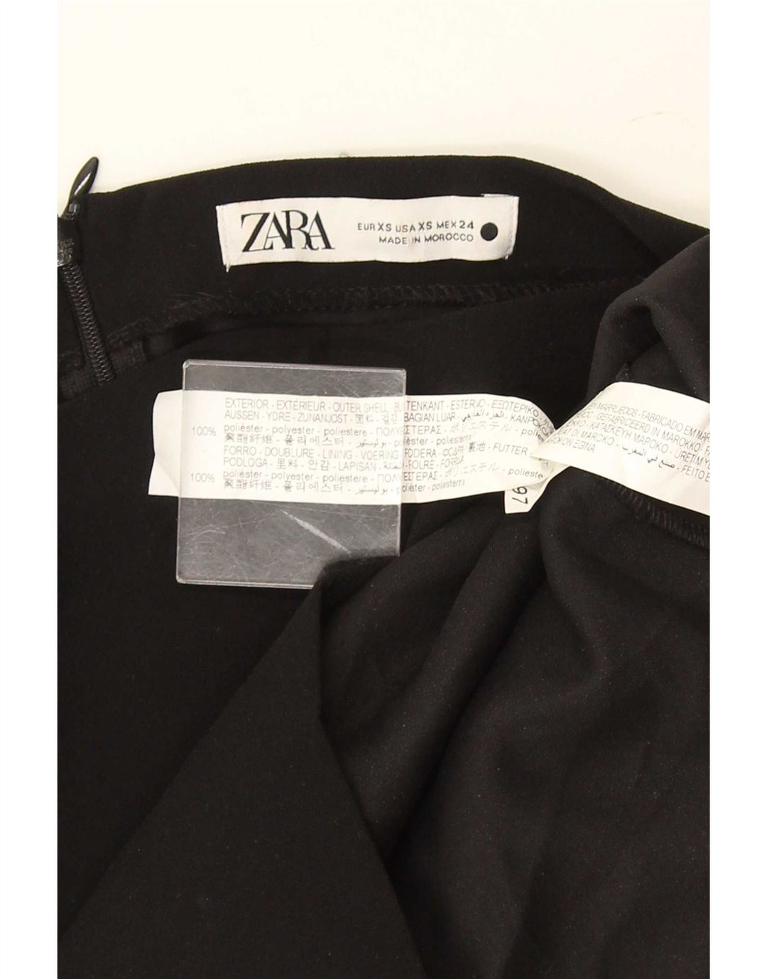 Top Zara da donna a maniche lunghe UK 6 XS poliestere nero