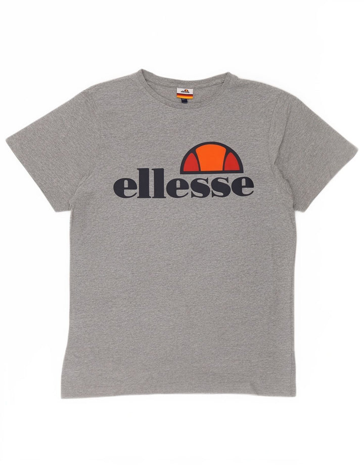 T-shirt grafica da uomo Ellesse Top in cotone chiazzato grigio medio