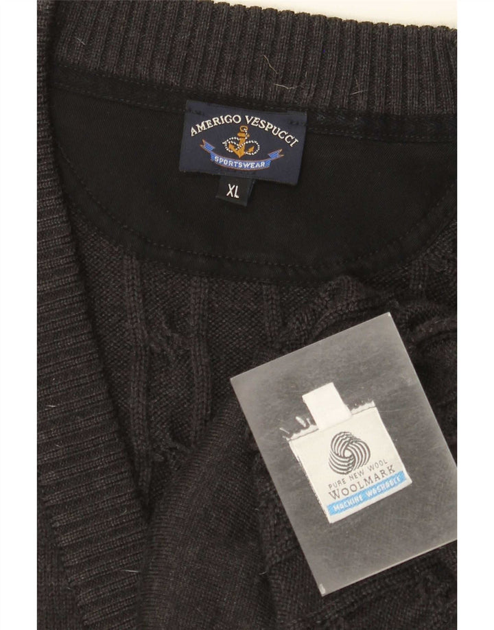 Maglione cardigan da uomo Amerigo Vespucci XL grigio lana vergine