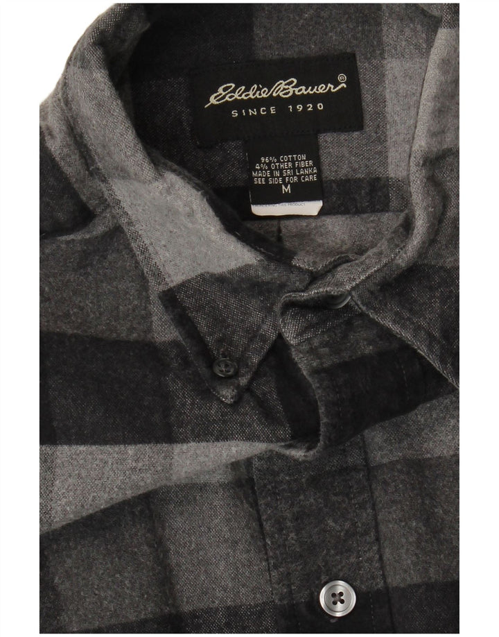 Camicia da uomo in flanella di Eddie Bauer in cotone a quadretti grigio medio