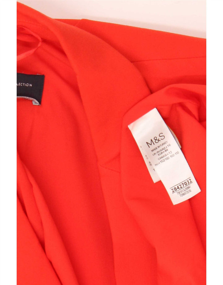 Giacca blazer a 1 bottone Marks & Spencer da donna UK 16 grande poliestere arancione
