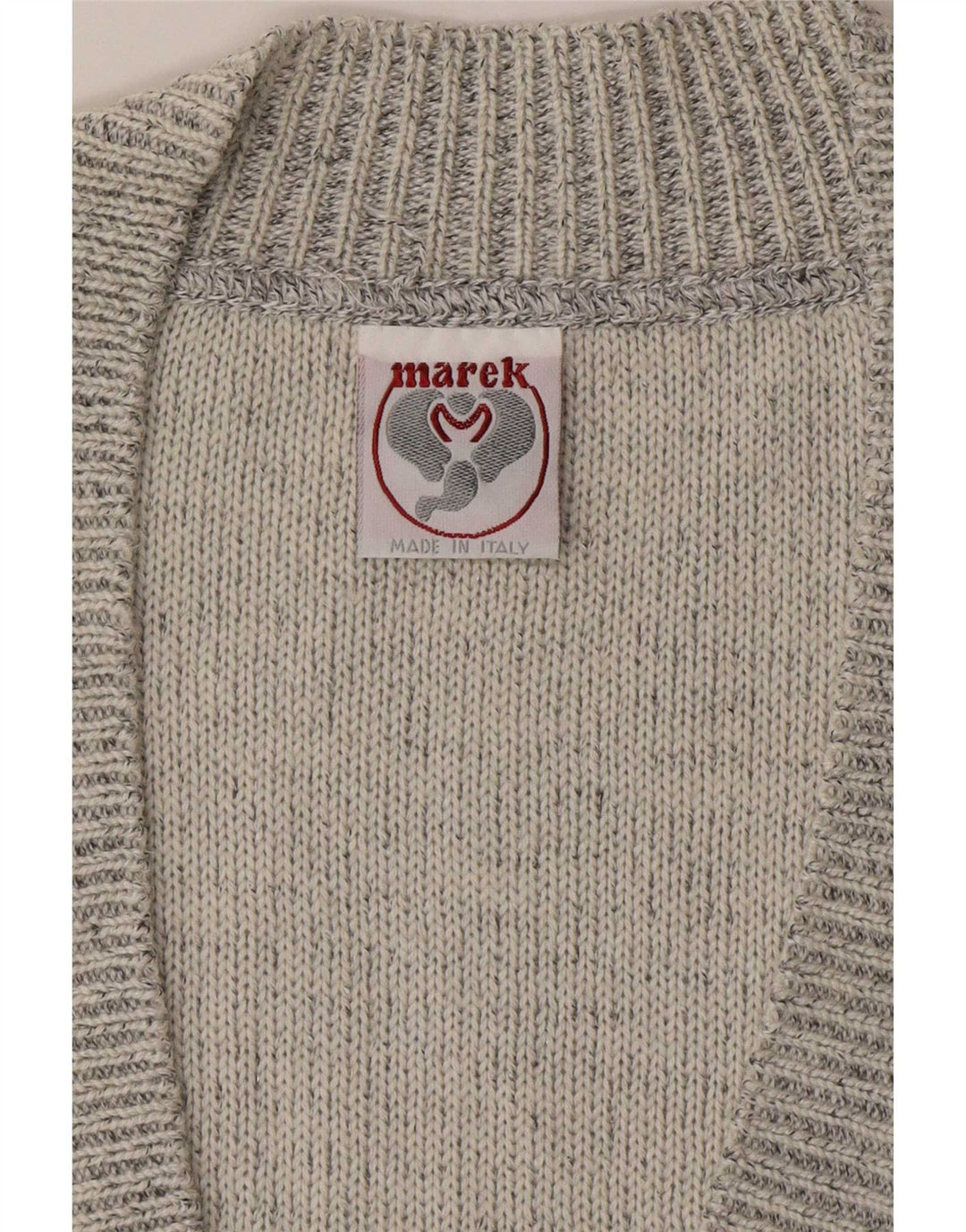 Maglione Marek da uomo con scollo a V grigio medio a righe